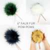 6" (15cm) Faux Fur Pom Pom - Forest Green