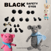 Solid Black Safety Eyes - 6mm (5 pairs)