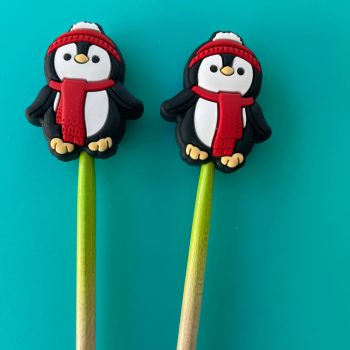 Red Scarf Beanie Penguin Christmas Winter Cozy Knitting Gift