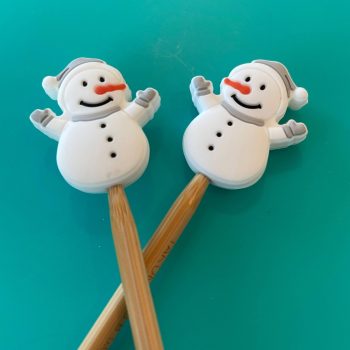 Knitting Needle Point Protectors Snowman Winter Notions